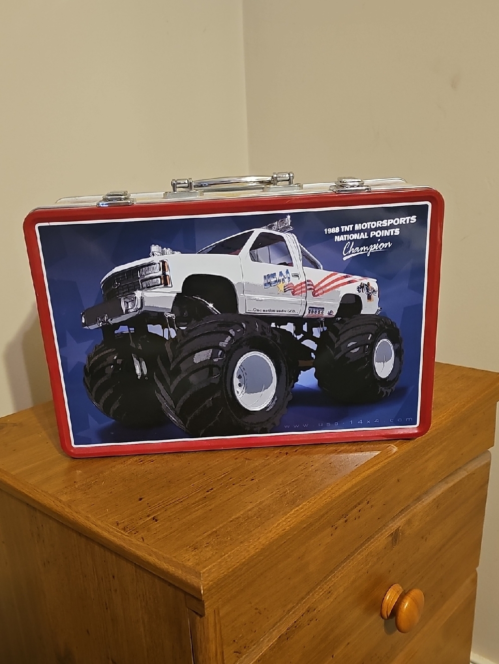 Monster Truck Metal Lunchbox with Red Trim